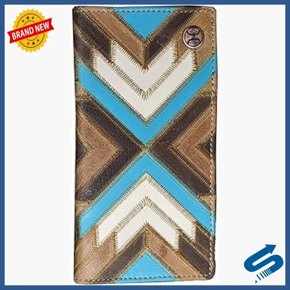 Genuine Leather Slim Western Wallet with Multiple Card Slots